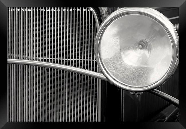 Black and White Vintage Car Abstract 1 Framed Print by Natalie Kinnear