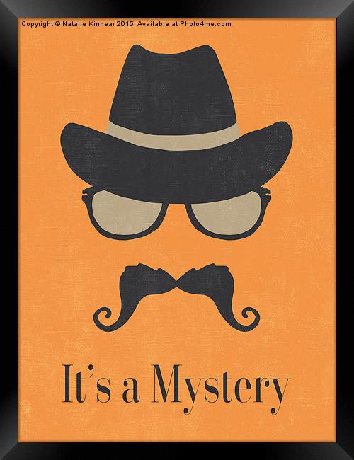 It's a Mystery - Fun Illustrated Poster Framed Print by Natalie Kinnear