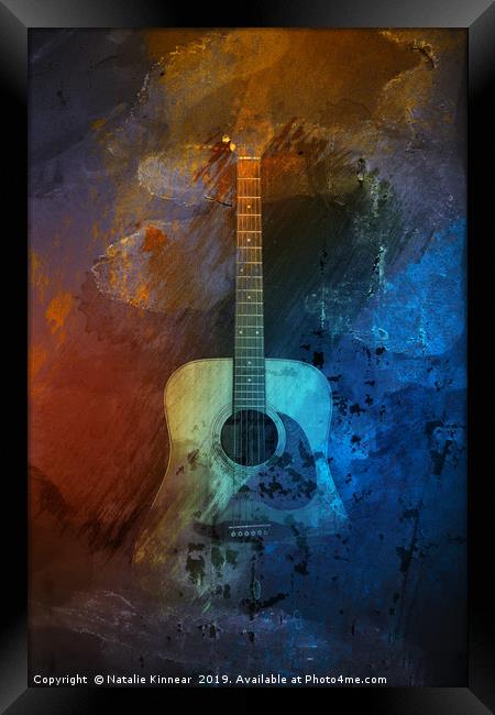 Guitar Grunge Abstract Framed Print by Natalie Kinnear