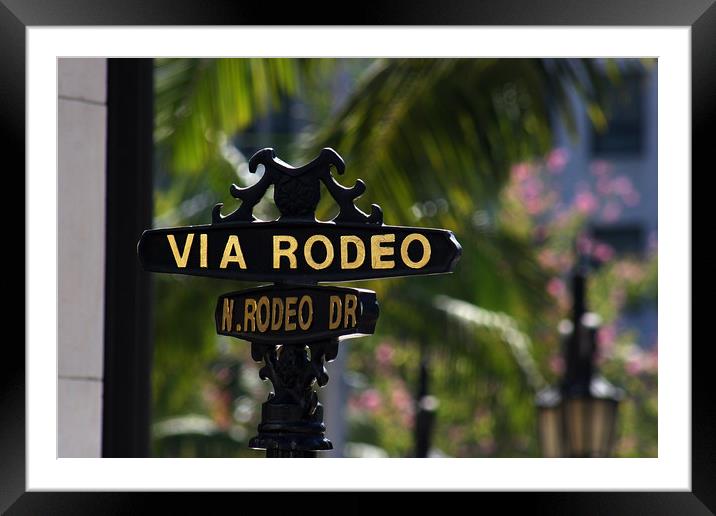 Rodeo Drive - LA Framed Mounted Print by Linda Seagroatt