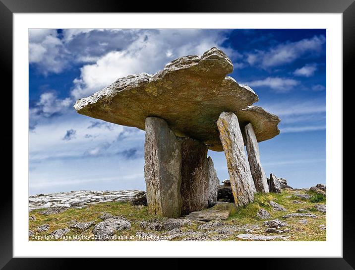 Poulnabrone Dolmen, Clare, Ireland Framed Mounted Print by Jane McIlroy