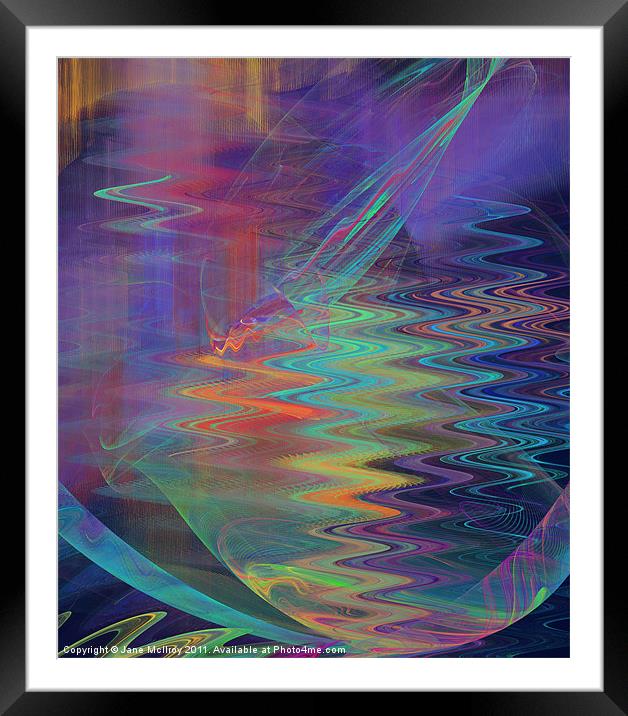 Abstract in Blue and Purple Framed Mounted Print by Jane McIlroy