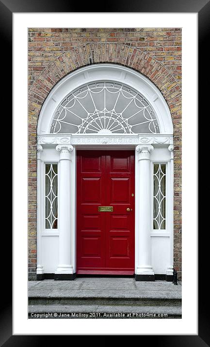 Red Georgian Door, Dublin, Ireland Framed Mounted Print by Jane McIlroy