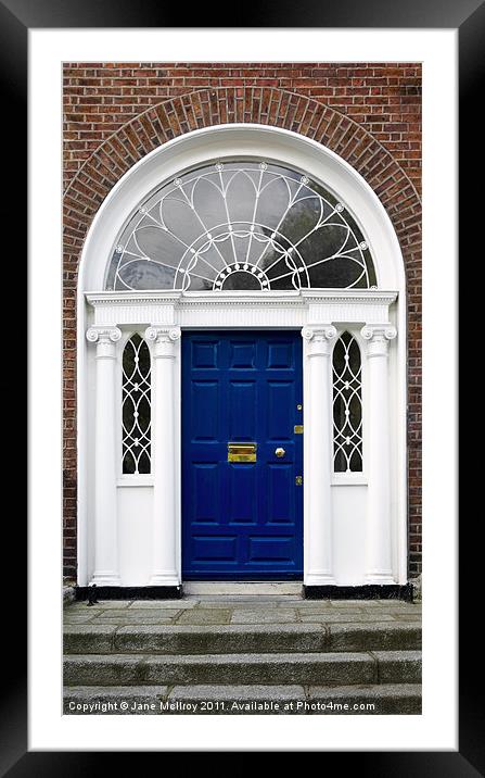 Blue Georgian Door, Dublin, Ireland Framed Mounted Print by Jane McIlroy