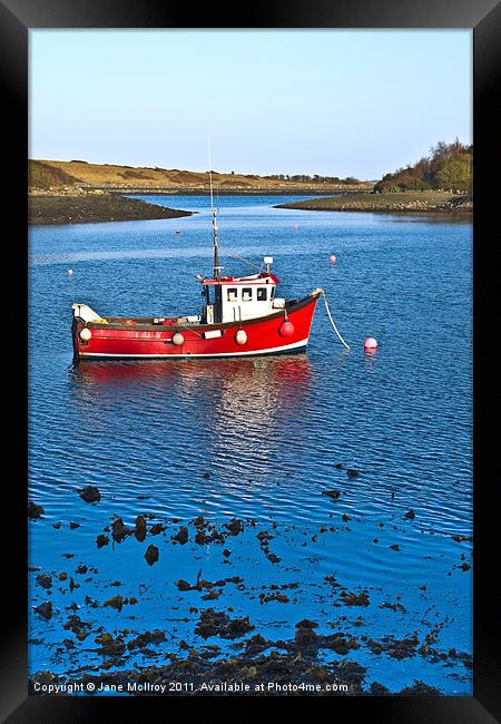 Strangford Lough Boat, Northern Ireland Framed Print by Jane McIlroy