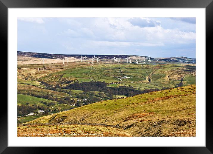 Pennine Wind Farm, Lancashire, England Framed Mounted Print by Jane McIlroy