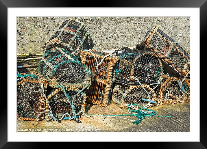 Lobster Pots Framed Mounted Print by Jane McIlroy
