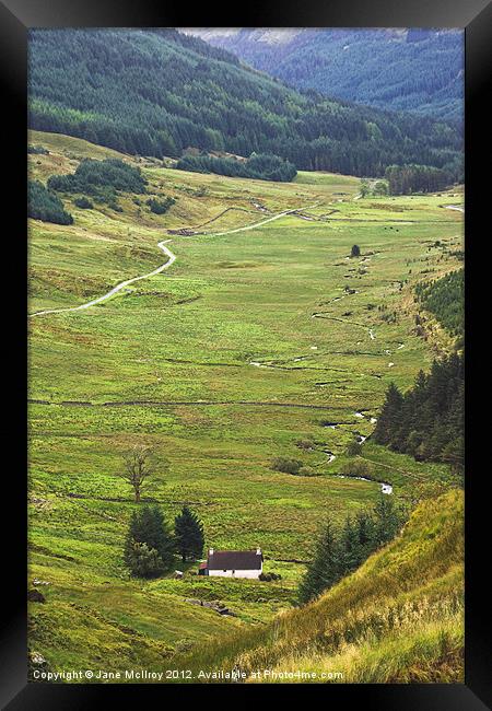 House in the Glen, Argyll, Scotland Framed Print by Jane McIlroy