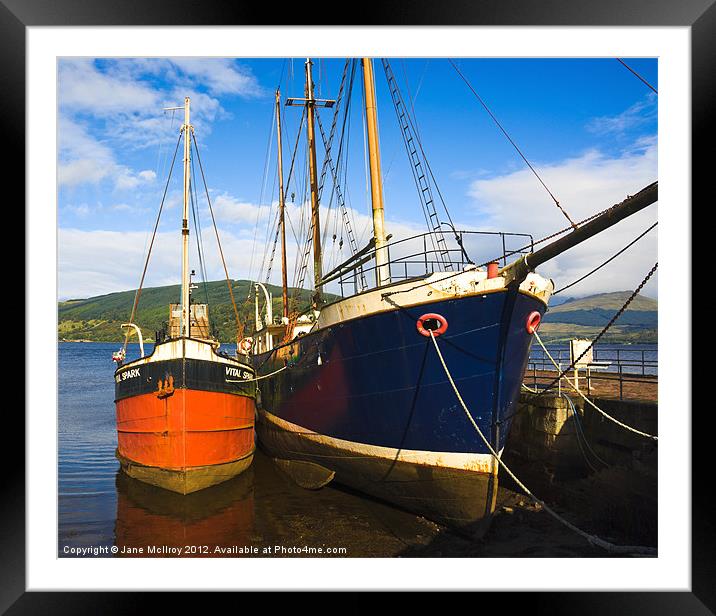 Inverary Harbour, Loch Fyne, Scotland Framed Mounted Print by Jane McIlroy