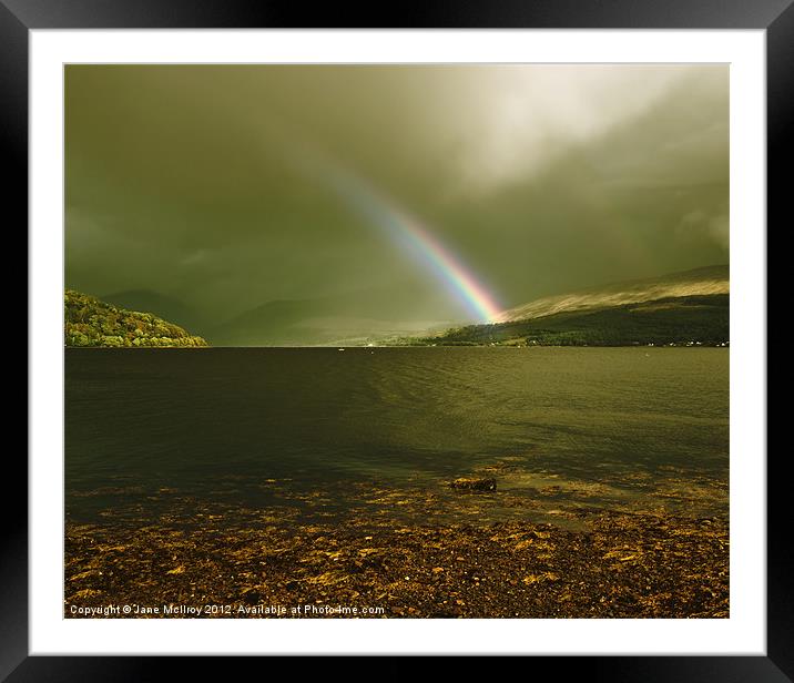 Rainbow on Loch Fyne, Scotland Framed Mounted Print by Jane McIlroy