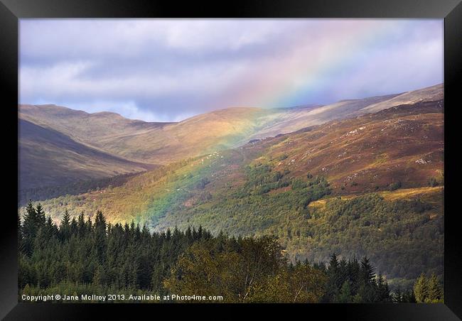 Rainbow in the Trossachs Framed Print by Jane McIlroy