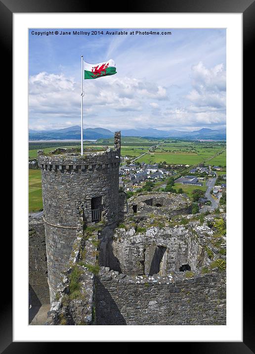 Harlech Castle Tower Framed Mounted Print by Jane McIlroy