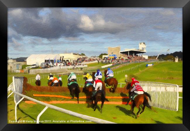 Horse Racing at Downpatrick Framed Print by Harry Marcus