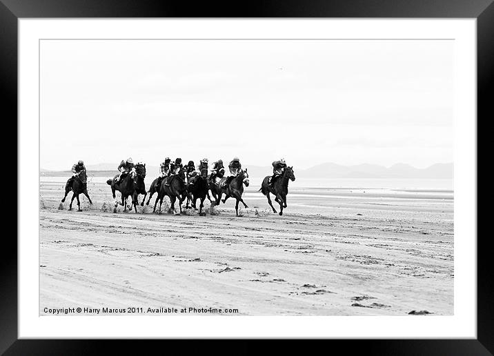 Horse Racing on Laytown Beach Framed Mounted Print by Harry Marcus