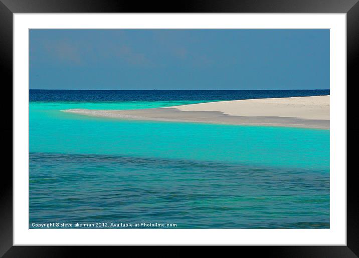 Angaga beach Maldives Framed Mounted Print by steve akerman
