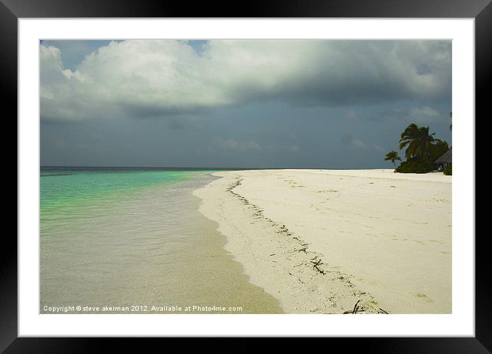 Storm brewing in the Maldives Framed Mounted Print by steve akerman