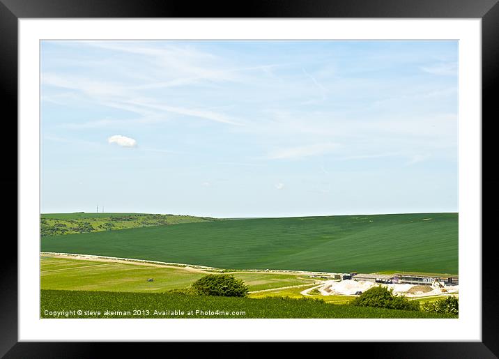 Landscape at cuckmere Framed Mounted Print by steve akerman