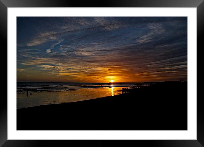 November sunset Framed Mounted Print by steve akerman