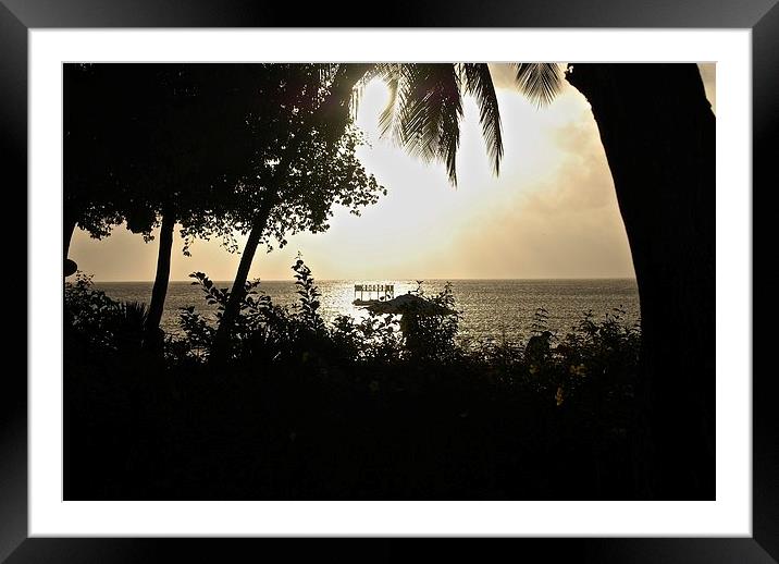 Sunset in Barbados Framed Mounted Print by steve akerman