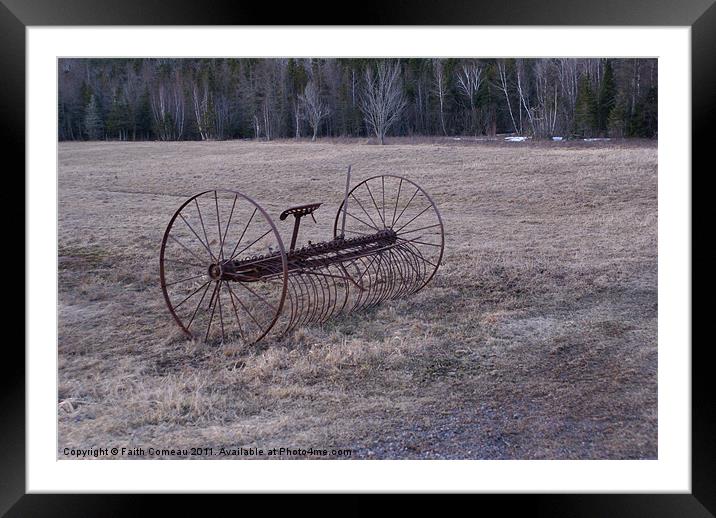 Field Plow Framed Mounted Print by Faith Comeau