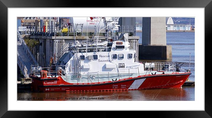 Rescue Boat in Saint John Framed Mounted Print by Faith Comeau