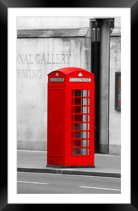 Red Phone Box Framed Mounted Print by Liz Ward