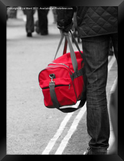 Red Bag Framed Print by Liz Ward