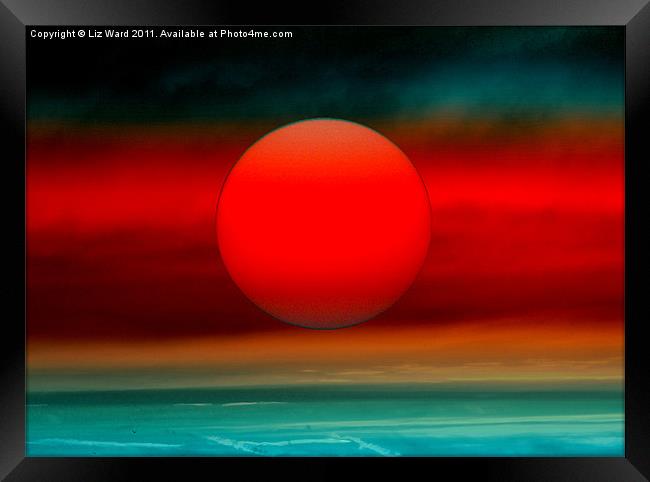 Red Sun Framed Print by Liz Ward