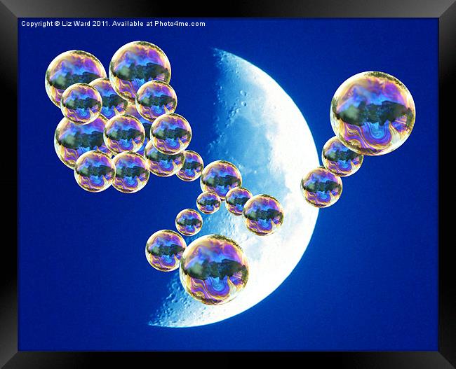 Bubble Moon Framed Print by Liz Ward