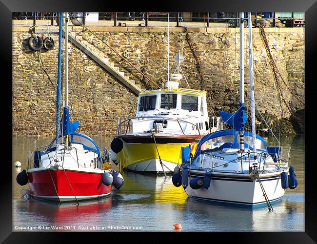 Colourful boats Framed Print by Liz Ward