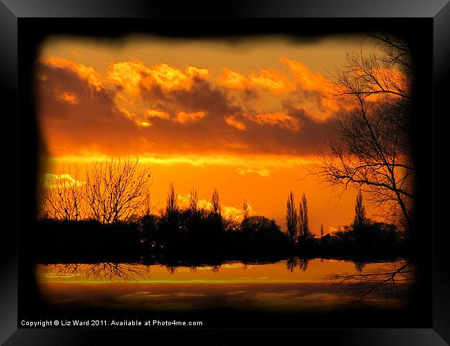 Suffolk Sunset Framed Print by Liz Ward