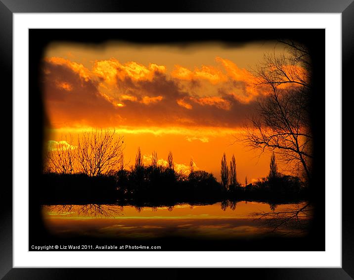 Suffolk Sunset Framed Mounted Print by Liz Ward