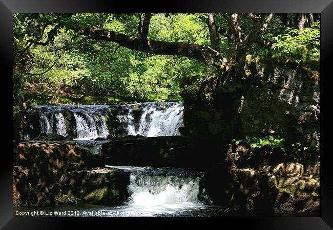 Brecon Beacons Waterfalls Framed Print by Liz Ward