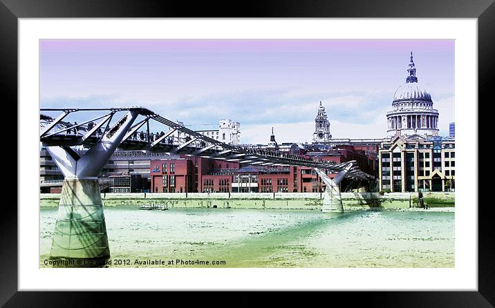 London Millenium Bridge Framed Mounted Print by Liz Ward
