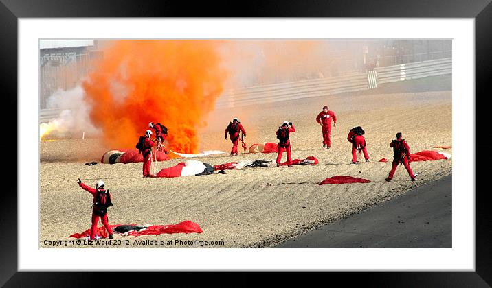 Red Devils at Silverstone Framed Mounted Print by Liz Ward