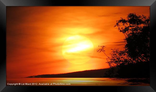 Sunset reflection Framed Print by Liz Ward