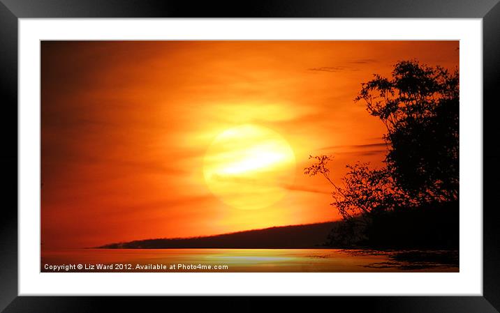 Sunset reflection Framed Mounted Print by Liz Ward