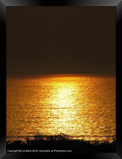 Golden Woolacombe Waves Framed Print by Liz Ward