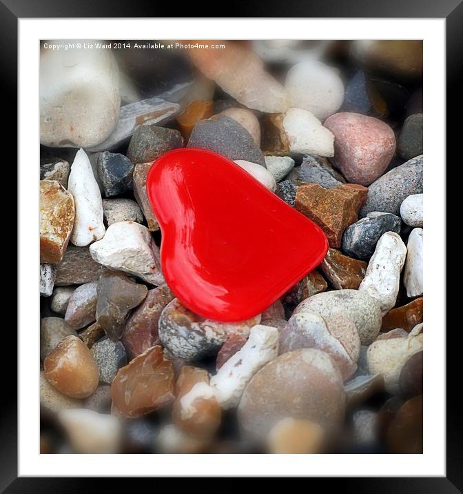 Red Heart Framed Mounted Print by Liz Ward