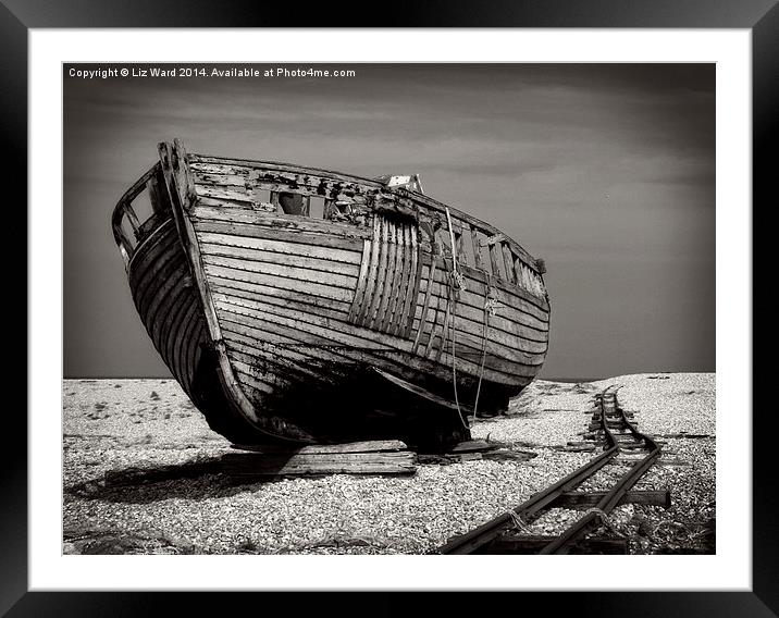 Old Dungeness Boat Framed Mounted Print by Liz Ward