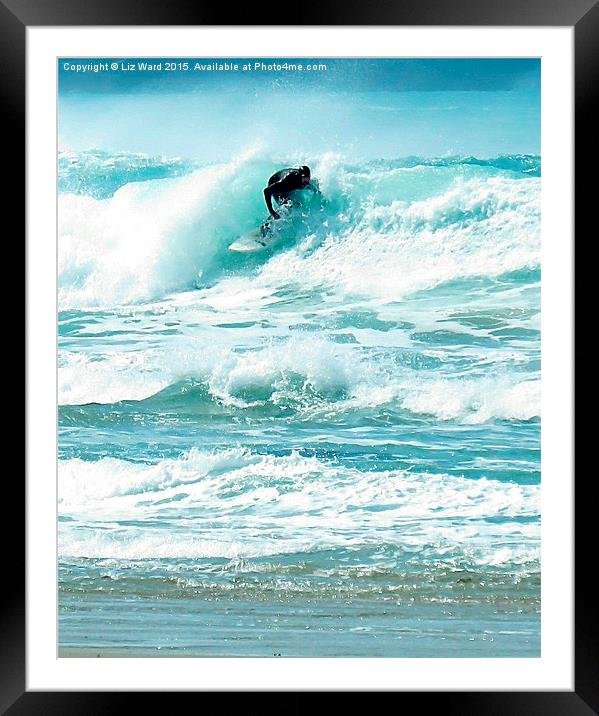  Surfing fun Framed Mounted Print by Liz Ward