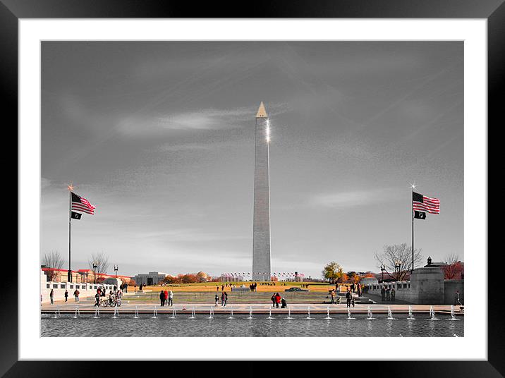 Washington Monument Framed Mounted Print by Cliff Kramer