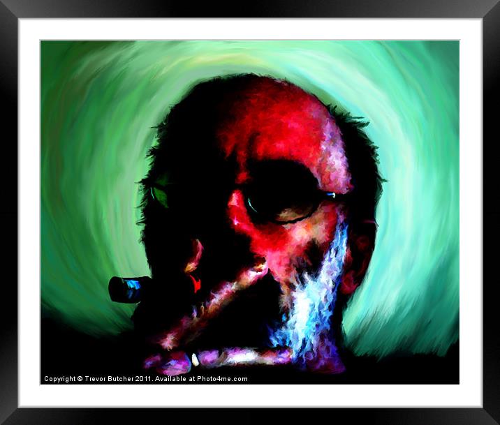 The Artist and the Amazing Cigar Framed Mounted Print by Trevor Butcher