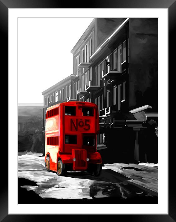 London Double Decker Bus Framed Mounted Print by Trevor Butcher