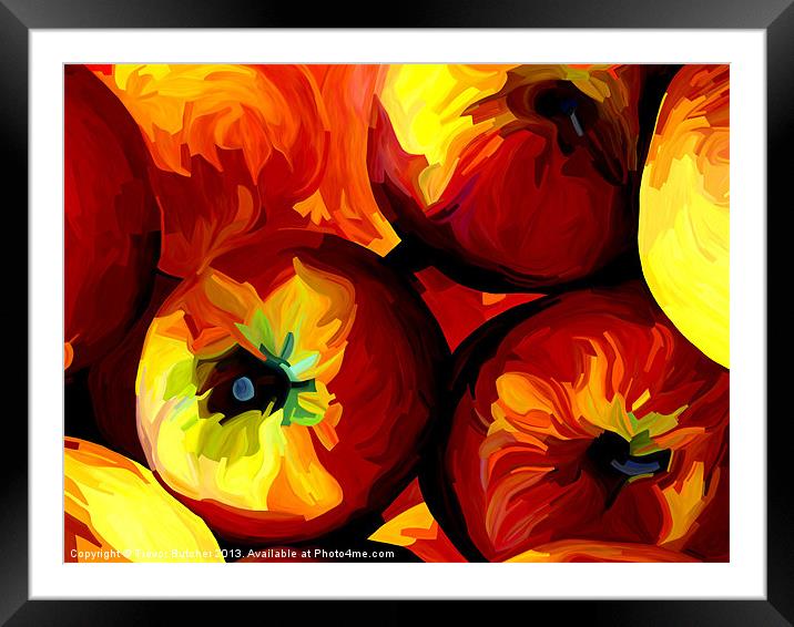 Apple Abstract Framed Mounted Print by Trevor Butcher