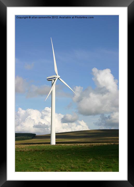 wind turbine Framed Mounted Print by allan somerville