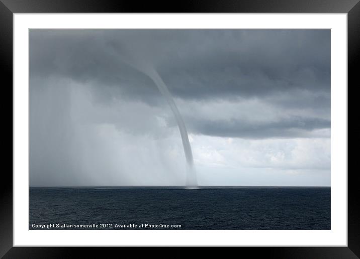 waterspout Framed Mounted Print by allan somerville
