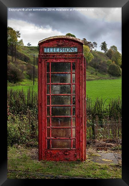  RED PHONE BOX  Framed Print by allan somerville