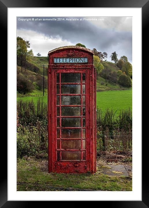  RED PHONE BOX  Framed Mounted Print by allan somerville