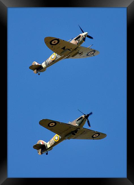 Spitfire and Hurricane Framed Print by Nicky Vines